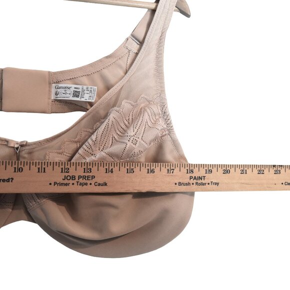 Glamorise Bra 48D Light Beige / Tan Lace Detail Underwire - Picture 4 of 7